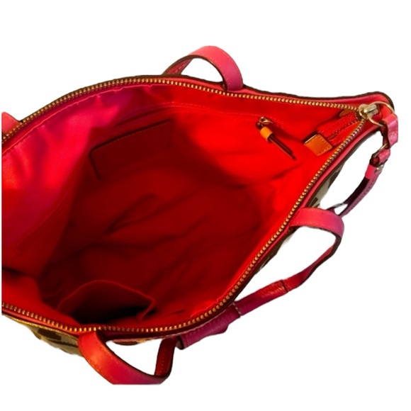 Coach Signature Stripe Tote Bag Y2K Vintage Purse Pink Original Hangtag - Picture 3 of 6